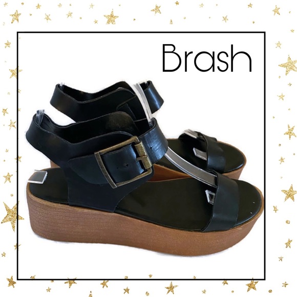 Brash Shoes Brash Womens Black Platform Buckle Sandals 6 Poshmark